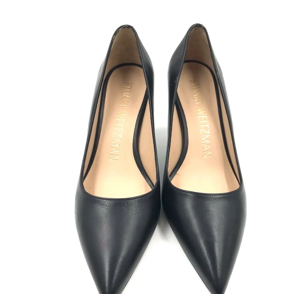 Stuart Weitzman Dancer 75mm Leather Pump Black Size 6 Heel Height 3" - Picture 3 of 11